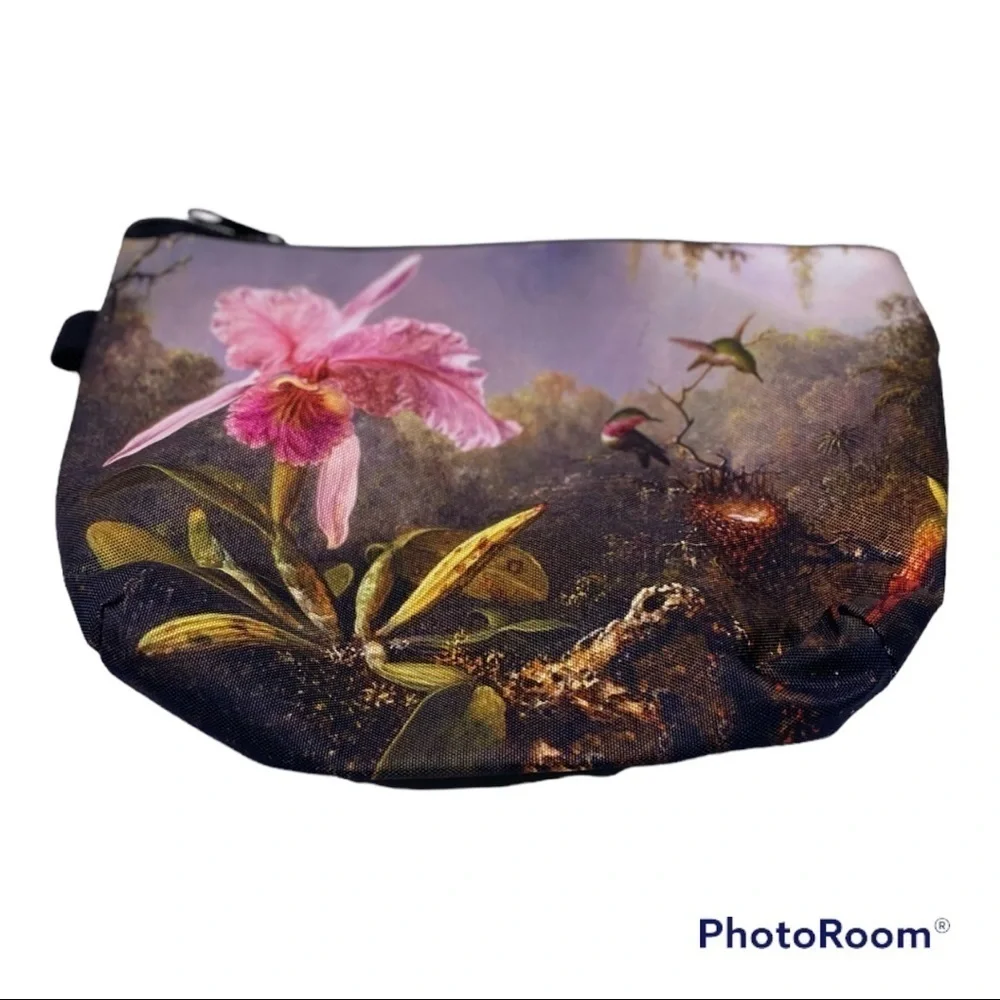 Pink Lily & Hummingbird Cosmetic Bag.